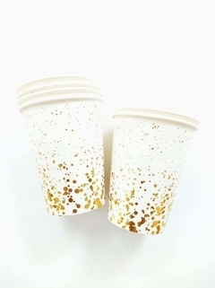 Vaso confetti dorado x10 unidades