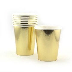 Vaso dorado metalizado x6 unidades