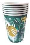 Vaso hojas de palmera gold x6 unidades