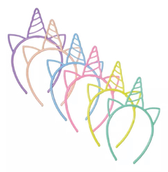Vincha plástica unicornio x6 unidades