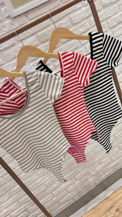 BODY A RAYAS C/MANGUITAS- ALGODÓN (3 COLORES / TALLE ÚNICO) - comprar online