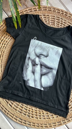 REMERAS DE ALGODON ESTAMPADAS- COLOR NEGRO (10 MODELOS / TALLE ÚNICO) - comprar online
