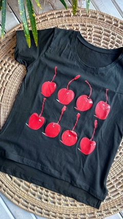REMERAS DE ALGODON ESTAMPADAS- COLOR NEGRO (10 MODELOS / TALLE ÚNICO) - tienda online