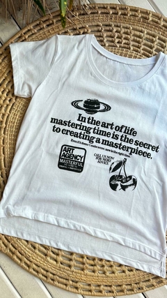 REMERAS DE ALGODON ESTAMPADAS- COLOR BLANCO (11 MODELOS / TALLE ÚNICO) - tienda online