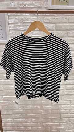 REMERA CROP OVERSIZE A RAYAS- MODAL (3 MODELOS / TALLE ÚNICO) - tienda online