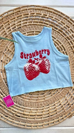 MUSCULOSA CROP TOP STRAWBERRY- ALGODÓN (11 COLORES / TALLE ÚNICO) en internet
