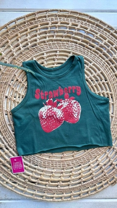 MUSCULOSA CROP TOP STRAWBERRY- ALGODÓN (11 COLORES / TALLE ÚNICO) - comprar online
