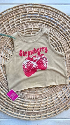 MUSCULOSA CROP TOP STRAWBERRY- ALGODÓN (11 COLORES / TALLE ÚNICO) en internet