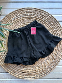 SHORT DE LINO CON VOLADITOS (4 COLORES / TALLE ÚNICO) - tienda online