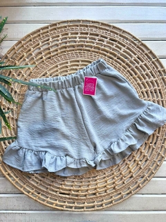 SHORT DE LINO CON VOLADITOS (4 COLORES / TALLE ÚNICO) - Cuenta Conmigo Santa Fe