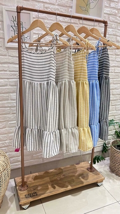 VESTIDO DE LINO A RAYAS (5 COLORES / TALLE UNICO) - comprar online