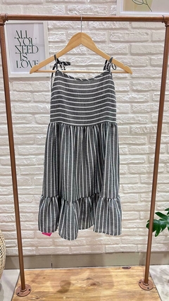 Imagen de VESTIDO DE LINO A RAYAS (5 COLORES / TALLE UNICO)