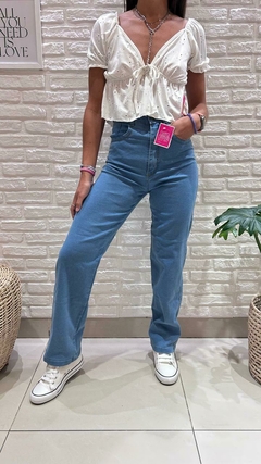 WIDE LEG CELESTE CLÁSICO- ELASTIZADO (TALLES 36 AL 46) en internet