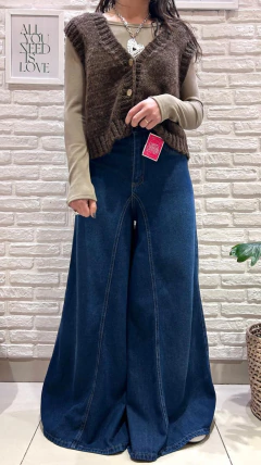 MAXI WIDE LEG AZUL- RÍGIDO (TALLES 36 AL 46)