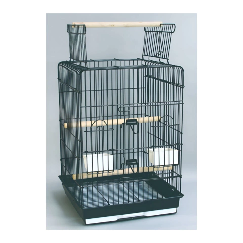 JAULA LORO ABIERTA BLANCA / NEGRA 45X45X68