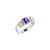Anillo de Plata y Oro Mujer Con Piedras (1327C) - Joyeria El Rubi