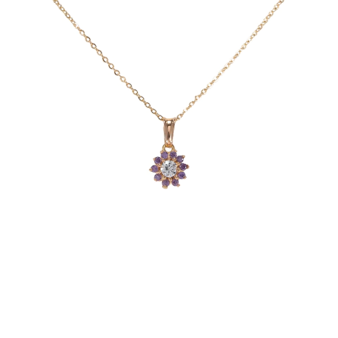 Colgante de Oro Mujer con Piedras - Roseta (9504D)