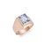 Anillo de Oro Hombre Con Piedra Cuadrada y Lateral Liso (A712D)