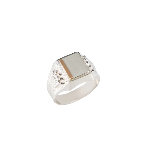 Anillo de Plata Hombre Corona lateral (A7171C)
