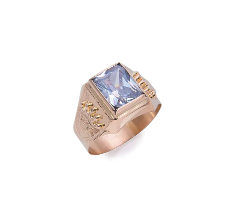 Anillo de Oro Hombre Piedra Cuadrada (A754D)