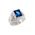 Anillo de Plata Hombre con Piedra (A754P) - Joyeria El Rubi