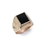 Anillo de Oro Hombre Piedra Cuadrada (A819D) - Joyeria El Rubi