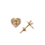 Aros de Oro Corazón con Piedra B556D - Joyeria El Rubi