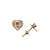 Imagen de Aros de Oro Corazón con Piedra B556D