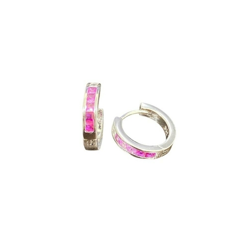Aros de Plata Argollas con Piedras (22012P) - comprar online