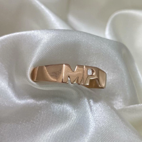 Anillo iniciales ORO 3/4 mm - comprar online