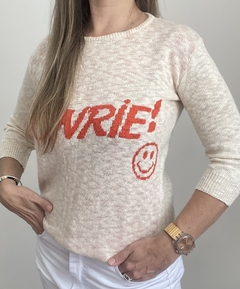 Remera tejida Sonrie en internet