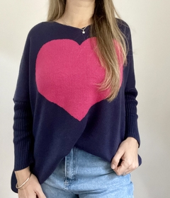 Maxisweater corazon Azul - comprar online