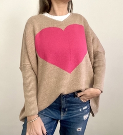 Maxisweater corazon vison - comprar online