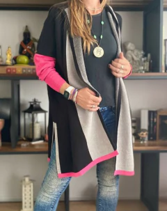 Tapado Good Vibes negro y fucsia - comprar online