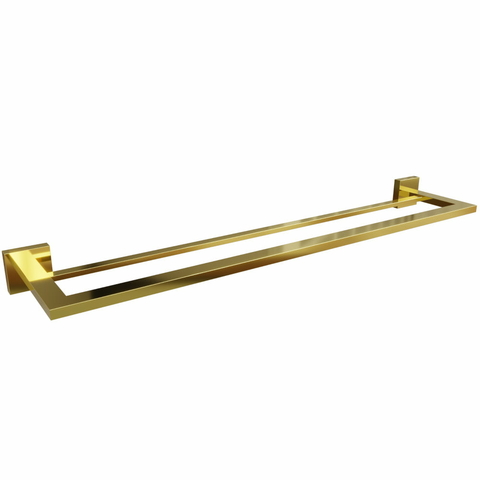 Porta Toalha Duplo de Inox Linha Eterna Gold Italy Line