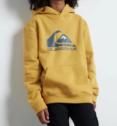 Buzo Canguro Quiksilver Mw Logo Front Amarillo