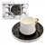 Set de cafe x6 taza y plato de porcelana MARMOL