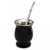 Mate Termico con bombilla acero inoxidable Negro