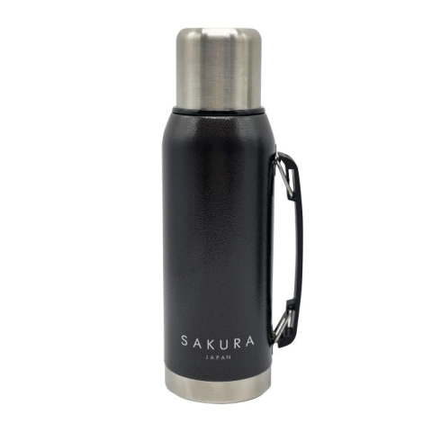 Termo SAKURA Clasico de acero inoxidable 1 lts. negro