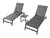 Set Reposera Krabi Aluminio con Textilene x2 unid. con mesa de arrime - comprar online