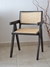 Silla de madera negra JEANNERET con esterilla rattan - comprar online