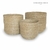 Set x3 canastos circular SEAGRASS G:27x26cm M:24x23cm C:22x23cm.