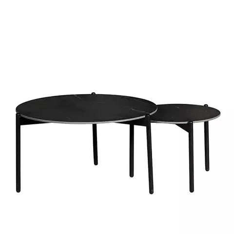 SET DE MESAS OAHU MARMOL NEOLITH BASE METAL - comprar online