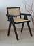 Silla de madera negra JEANNERET con esterilla rattan - Home Project