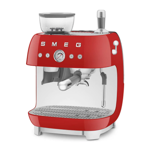 MAQUINA DE CAFE ESPRESSO MANUAL CON MOLINILLO SMEG - ROJA - comprar online