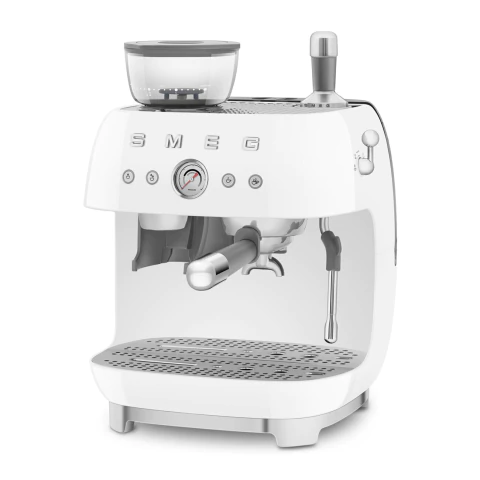 MAQUINA DE CAFE ESPRESSO MANUAL CON MOLINILLO SMEG - BLANCA - comprar online