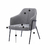 Sillon JACK tapizado gris claro chenille base metalica - comprar online