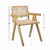 Silla de madera clear varnish JEANNERET con esterilla rattan - Home Project