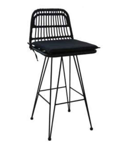 Banqueta rattan sintetico de exterior negro CAPRI