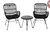 Set Juego de exterior rattan sintetico MILETO full black